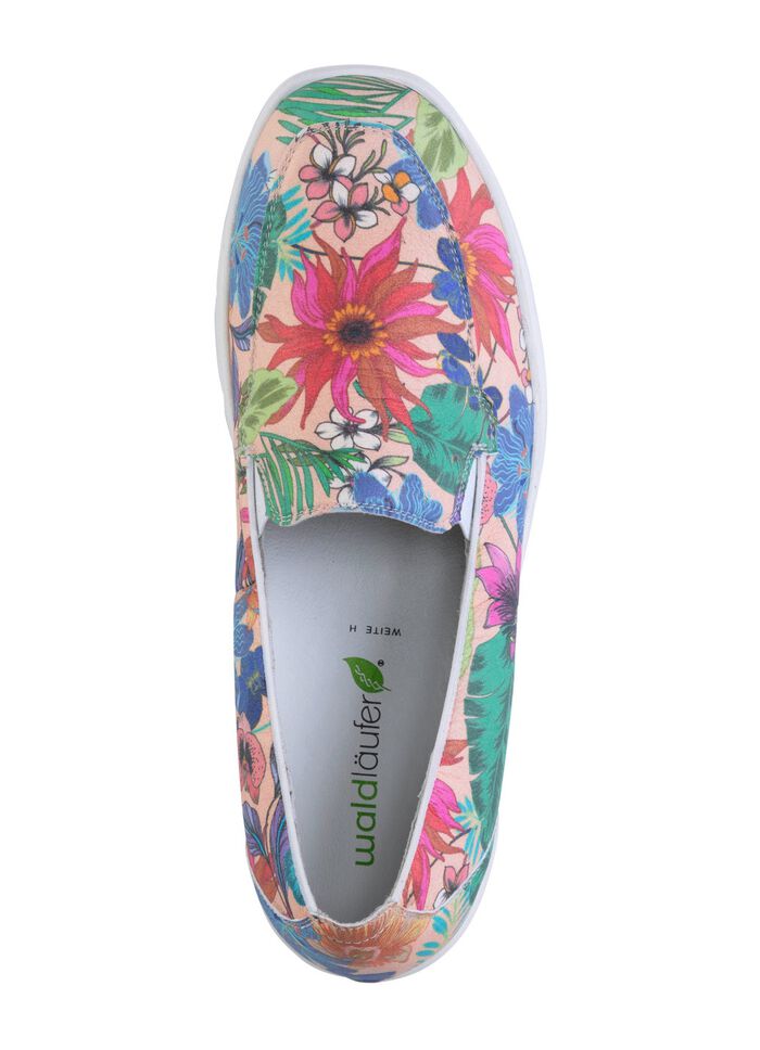 Waldl&auml;ufer Slipper aus beschichtetem, floral bedrucktem Textilmaterial MULTICOLOR