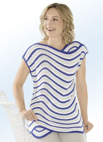 Pulli in asymmetrischem Styling BLAU-BEIGE-MULTICOLOR