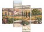 Bild, 4-teilig, mit dem Titel Terrasse in der Toskana 
