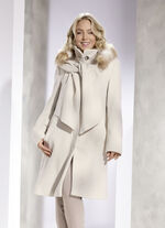 Kurzmantel mit abnehmbarem Schal CREME