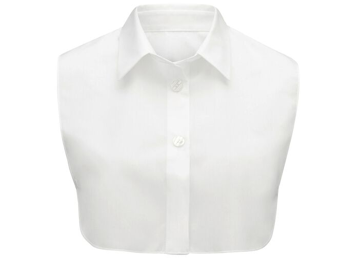 Klaus Modelle, Damen-Blusenkragen, aus feinem Popeline WEISS