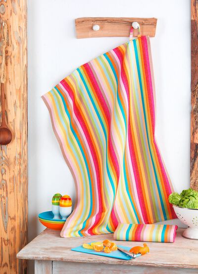 Farbenfrohe Geschirrt&uuml;cher, 2er-Set 