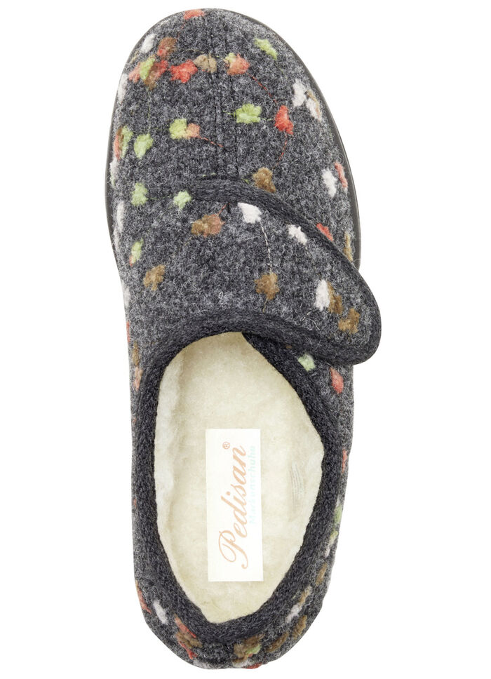 Hausschuh mit anatomisch geformtem Fussbett GRAU-BUNT