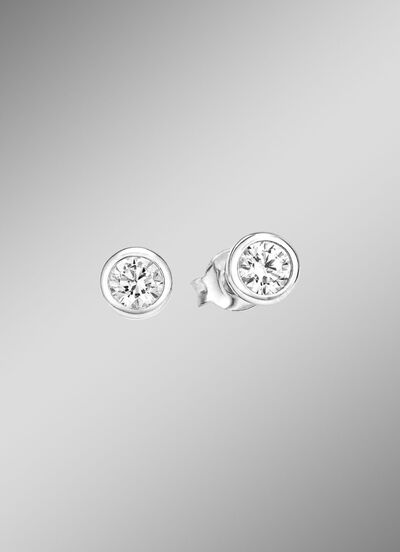 Zauberhafte Ohrstecker mit synth. Zirkonia 