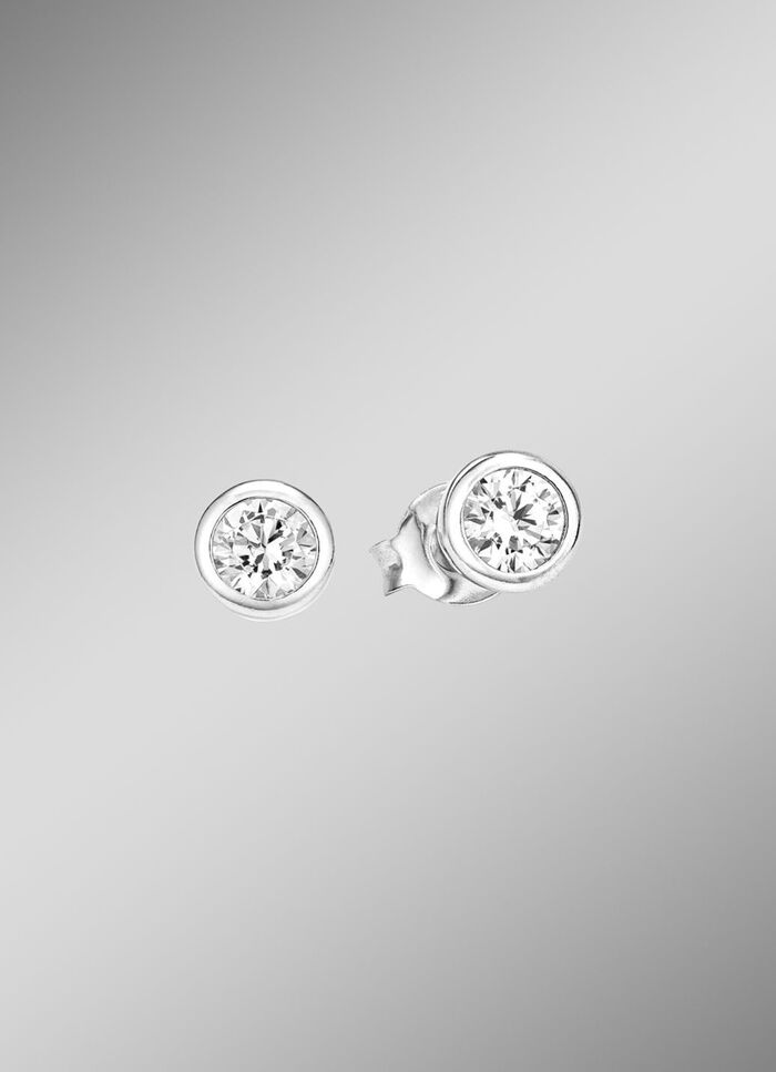 Zauberhafte Ohrstecker mit synth. Zirkonia 