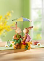 Hasenpaar aus Feinsteingut 