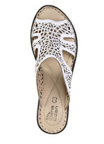 ELENA EDEN Pantolette aus perforiertem Nappaleder WEISS