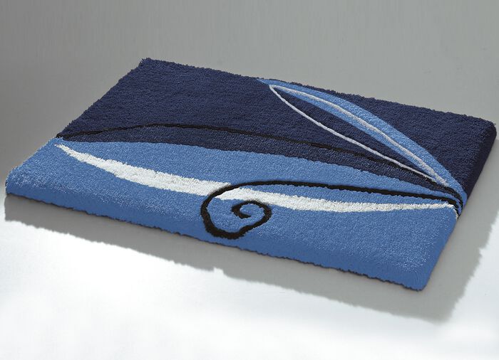 Weiche Badgarnitur mit rutschhemmender R&uuml;ckseite BLAU