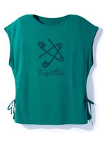 Shirt mit seitlicher Raffung durch Bindeband in 2 Farben PETROL