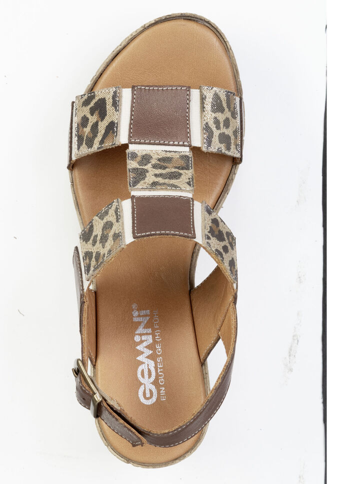Gemini, trendige Damen-Sandaletten, Weite G, aus Leder BRAUN-BEIGE