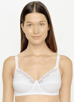 Susa BH aus hautsympathischer Baumwolle mit dekorativer Stickerei am Décolleté WEISS