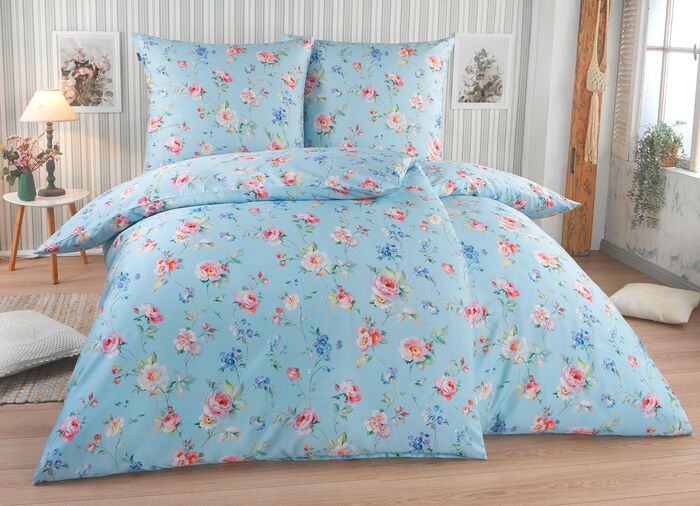 Bettw&auml;sche-Garnitur mit Rei&szlig;verschluss von Irisette BLAU