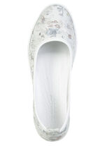 Andrea Conti, schicke Damen-Ballerinas, Weite G, mit herausnehmbarem Fussbett ECRU-BUNT