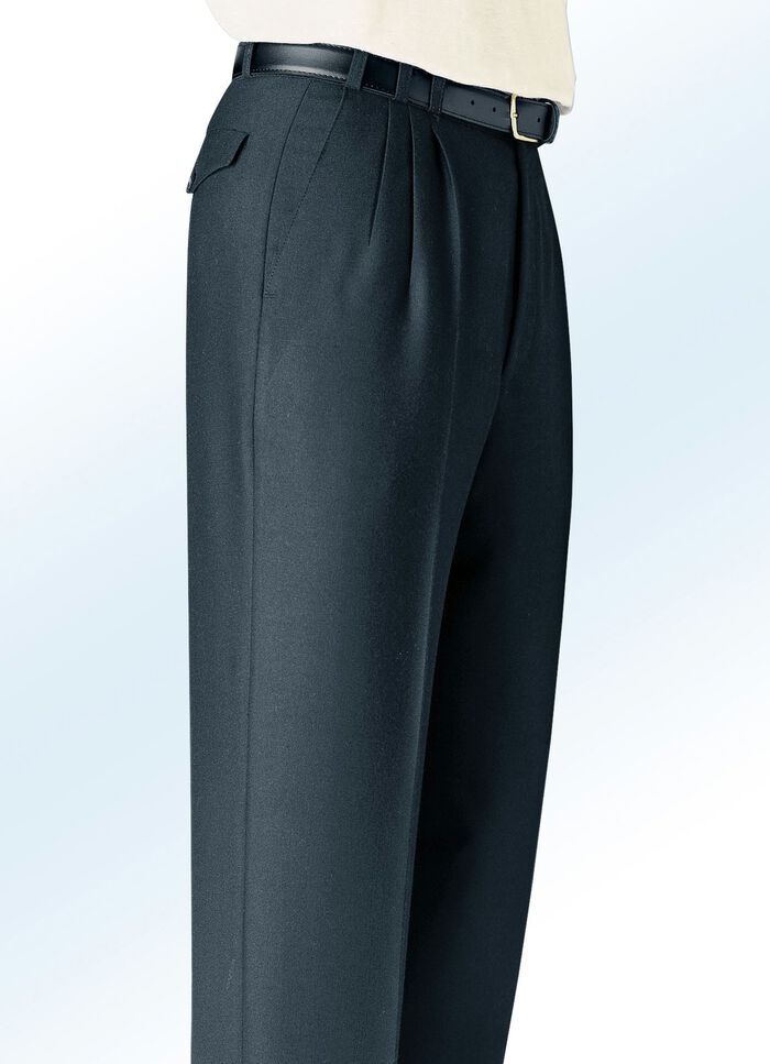 «Klaus Modelle»-Hose mit Gesäßpattentaschen in 4 Farben ANTHRAZIT MELIERT