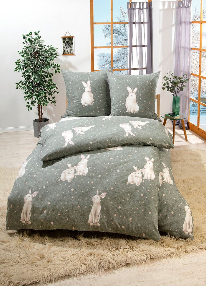 Bettw&auml;sche-Garnitur mit Jubil&auml;ums-Dessin 