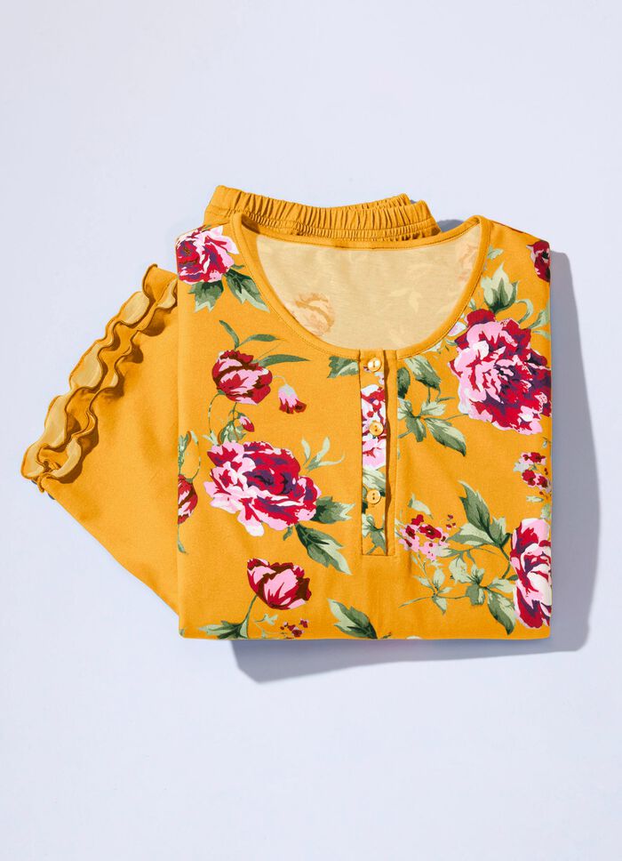 Zweierpack Pyjamas mit gebogten Abschl&uuml;ssen und Knopfleiste 