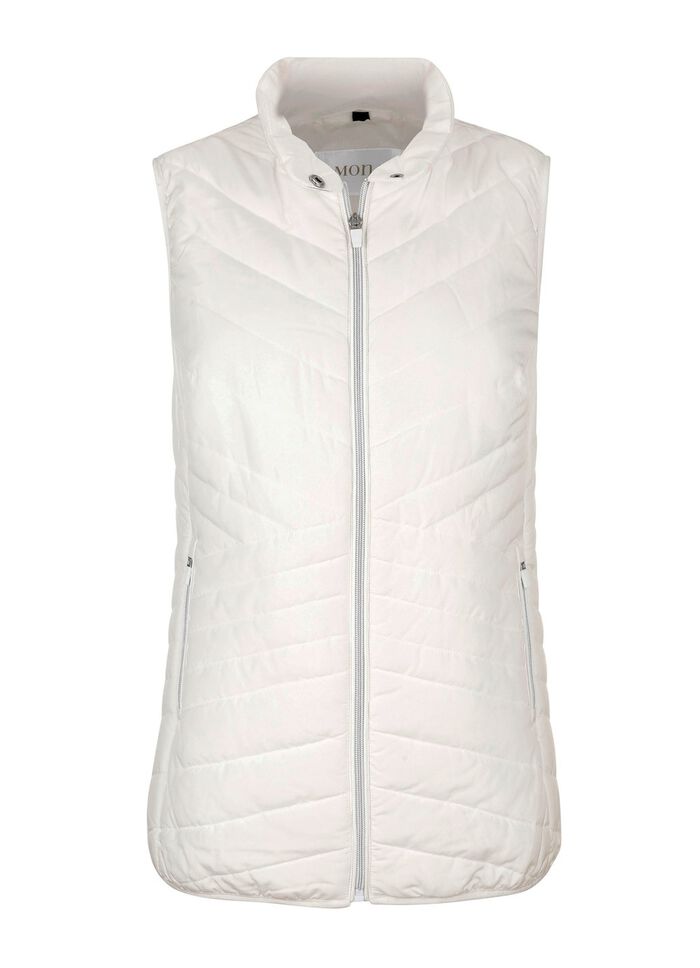 Steppweste mit Kontrastpaspelierung WEISS