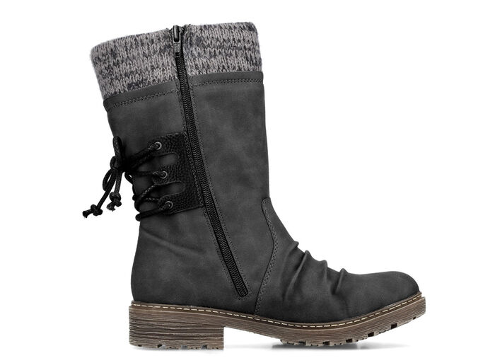 Rieker Stiefel in Knitteroptik SCHWARZ-GRAU