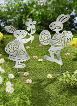 Gartenstecker «Hasenpaar», 2er-Set 