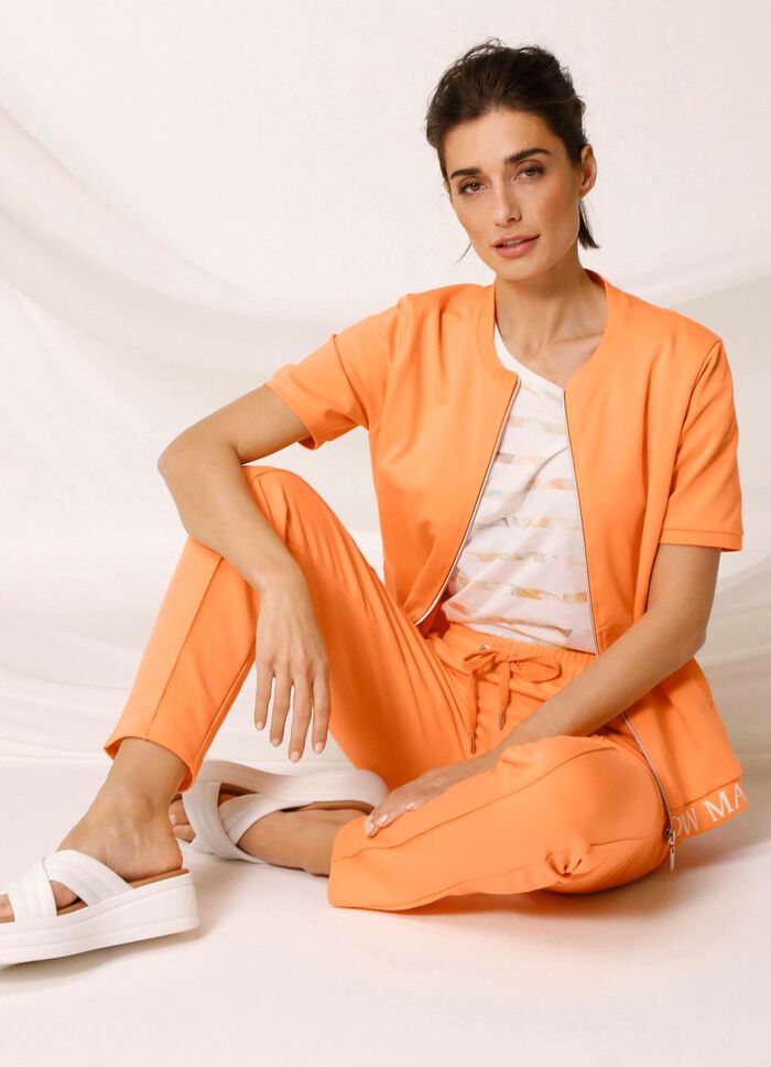 Sweatjacke mit Rippenb&uuml;ndchen 