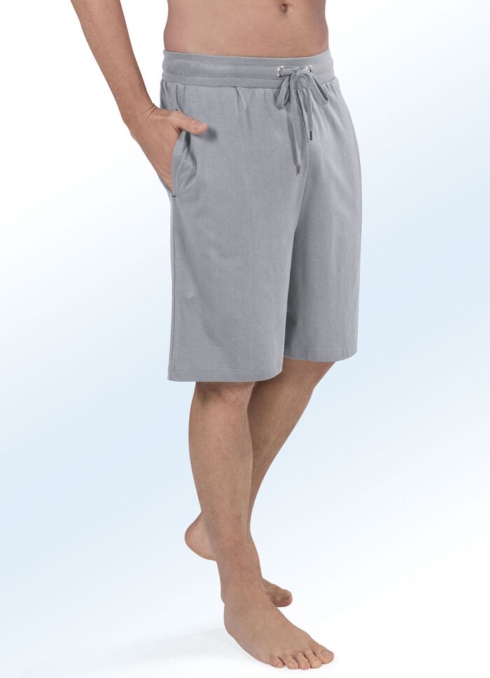 Zweierpack Pyjama- und Freizeithosen, knielang 1X SCHWARZ, 1X HELLGRAU MELIERT