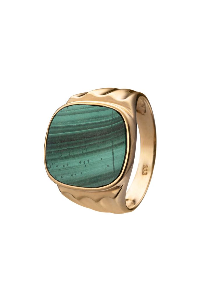 Toller Herrenring mit echt Malachit 