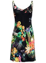 Kleid mit Spaghettitr&auml;gern und farbbrillantem Druckdessin 