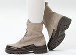 Waldläufer, bequeme Damen-Stiefeletten, Winterschuhe, Weite H, mit herausnehmbarem Fußbett TAUPE