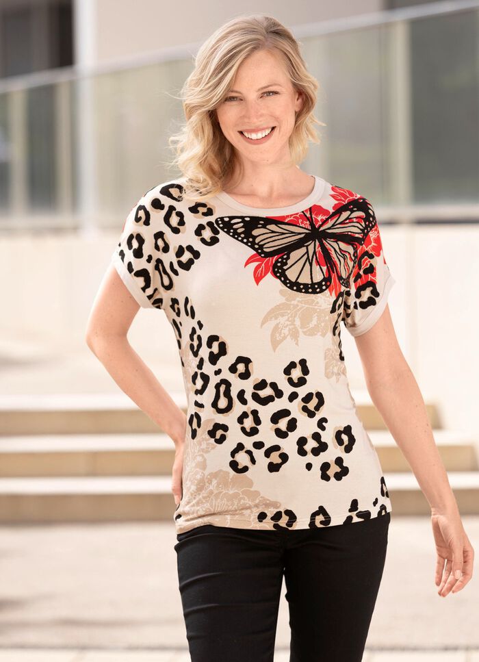 Shirt mit &uuml;berschnittener Schulterpartie 