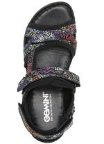 Gemini Trekking-Sandale mit bunter Floral-Prägung SCHWARZ