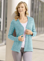 Strickjacke aus Melangegarn JADEGRÜN MELIERT