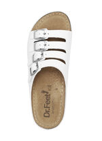 ELENA EDEN Pantolette aus teilweise perforiertem Nappaleder WEISS