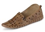 Gemini, sommerliche Damen-Slipper, Weite G, mit herausnehmbarem Fussbett COGNAC