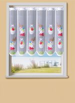 Handcolorierter Kurzvorhang mit Stangendurchzug 