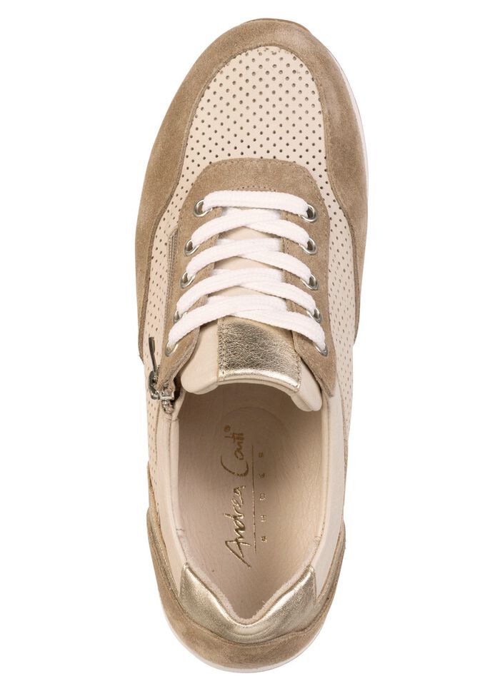 Andrea Conti, sommerliche Damen-Sneaker, Weite G, mit herausnehmbarem Fussbett BEIGE-TAUPE