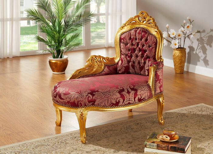 R&eacute;camiere mit Massivholzgestell ROT