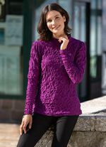 Shirt mit Stehkragen in 2 Farben BEERE