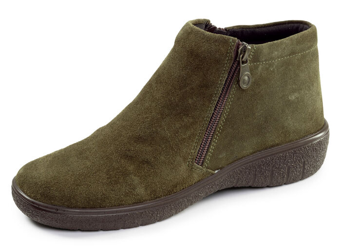 ELENA EDEN, bequeme Damen-Boots, Weite G, mit herausnehmbarem Fussbett OLIV