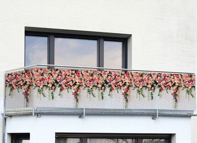 Einseitig bedruckter Balkon-Sichtschutz inkl. Befestigungsmaterial 