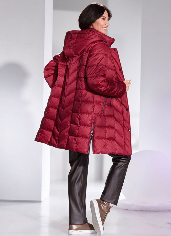 Kurzmantel mit abnehmbarer Kapuze 