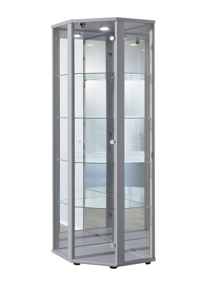 Eck-Vitrine mit LED-Beleuchtung 