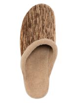 Laurina Pantoffel aus changierendem Cord-Material mit Filzbesatz CAMEL