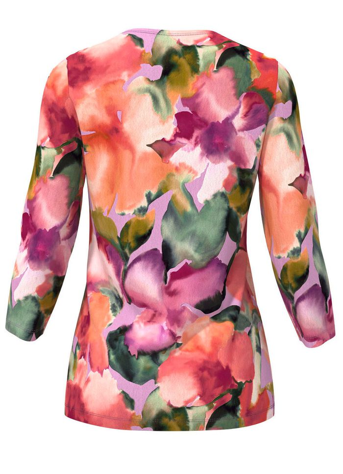 Pullover in floralem Feinstrick 