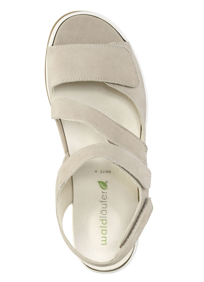 Waldläufer, bequeme Damen-Sandalen, Weite H, mit herausnehmbarem Fussbett BEIGE