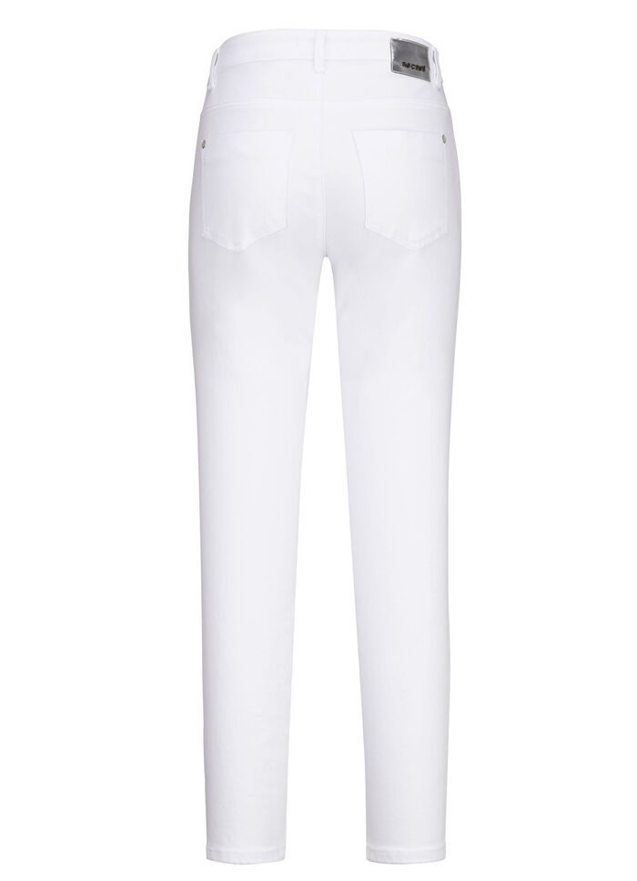 Edel-Jeans mit effektvollen Strasssteinen WEISS