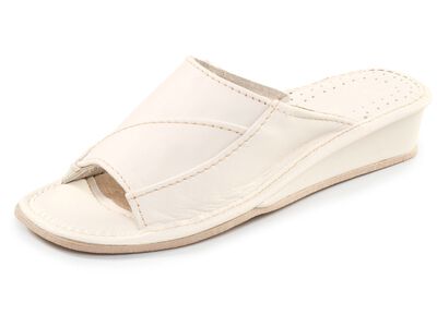 Klassische Damen-Pantoletten, aus Leder 