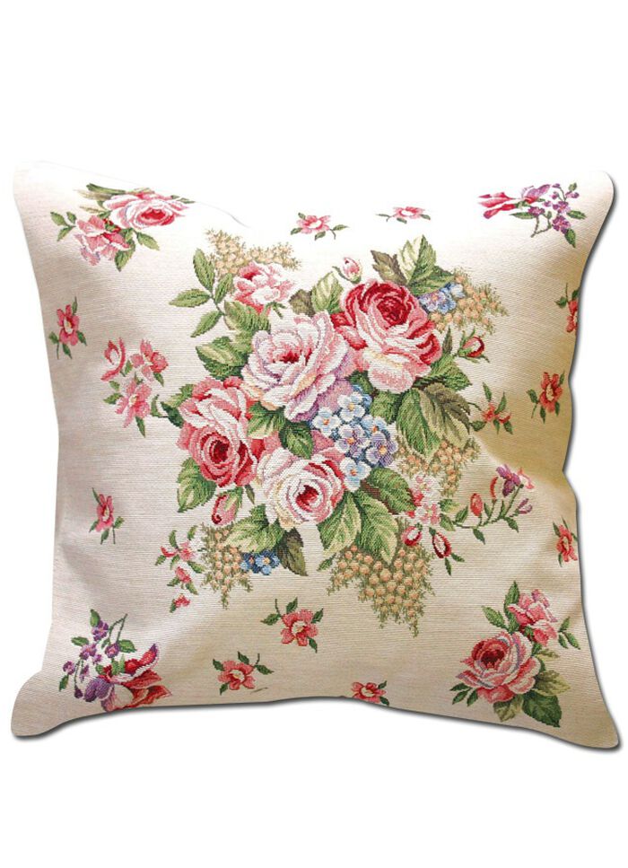 Kissenbezug &laquo;Rosen&raquo; und &laquo;Blumen&raquo; BUNT