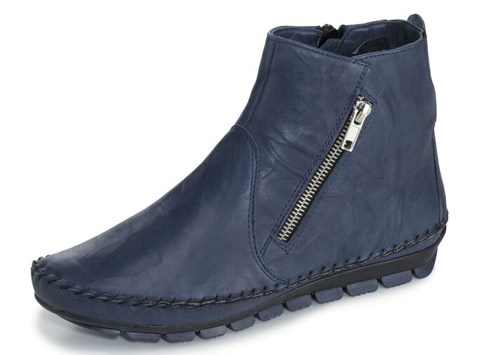 Gemini, bequeme Damen-Stiefeletten, Weite G, mit herausnehmbarem Fussbett BLAU