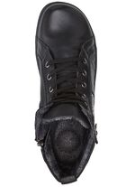 Andrea Conti Schn&uuml;r-Bootie mit reptilgepr&auml;gtem Einsatz und Zier-Reissverschluss SCHWARZ