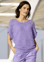 Pulli in quergestricktem Dessin FLIEDER